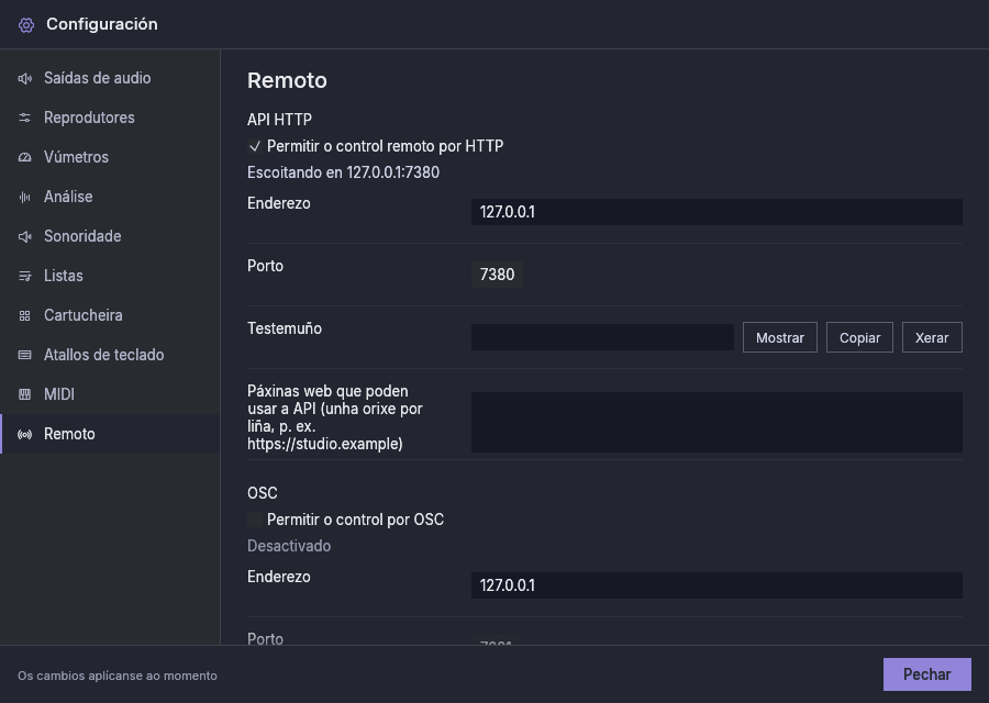 Configuración, Remoto, coa API HTTP a escoitar neste computador